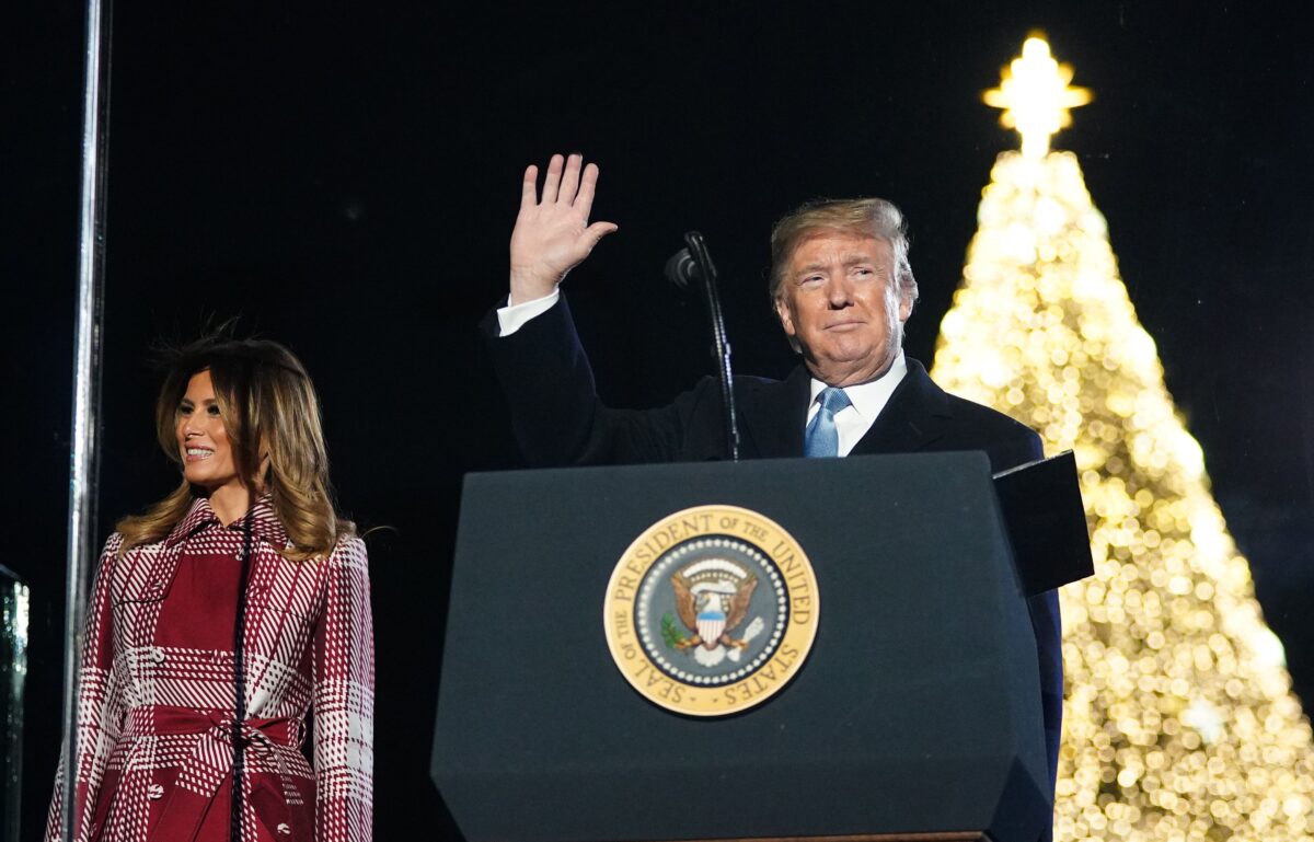 Trump, First Lady Light National Christmas Tree In Holiday Tradition