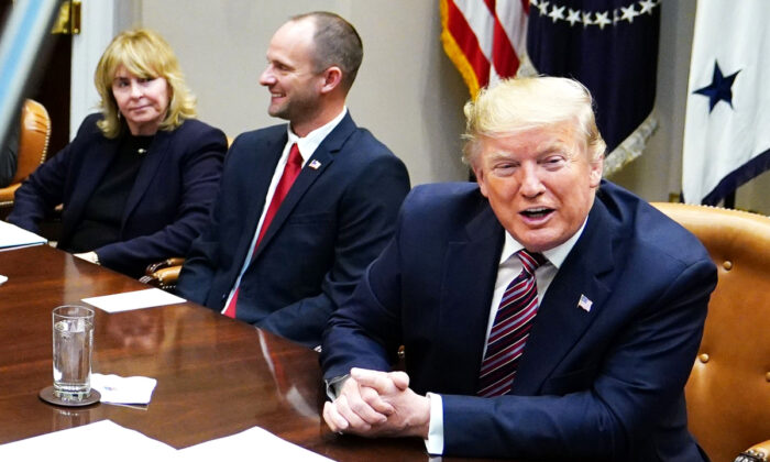 President Donald Trump takes part in a round table discussion on business and red tape reduction in the Roosevelt Room of the White House on Dec. 6, 2019. (Mandel Ngan/AFP via Getty Images)