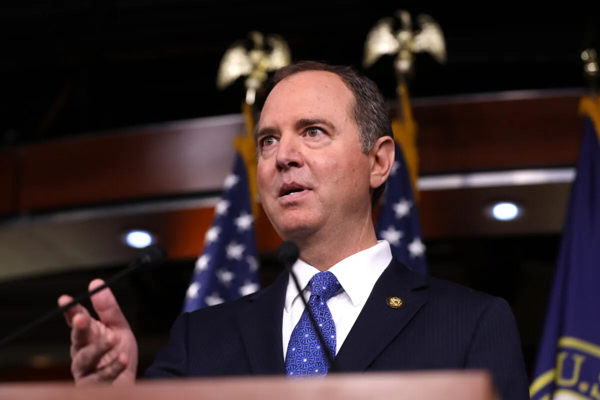 House Intelligence Chairman Adam Schiff (D-Calif.) holds a news conference shortly after the release of the committee's Trump-Ukraine Impeachment Inquiry Report at the U.S. Capitol in Washington on Dec. 3, 2019. (Chip Somodevilla/Getty Images)