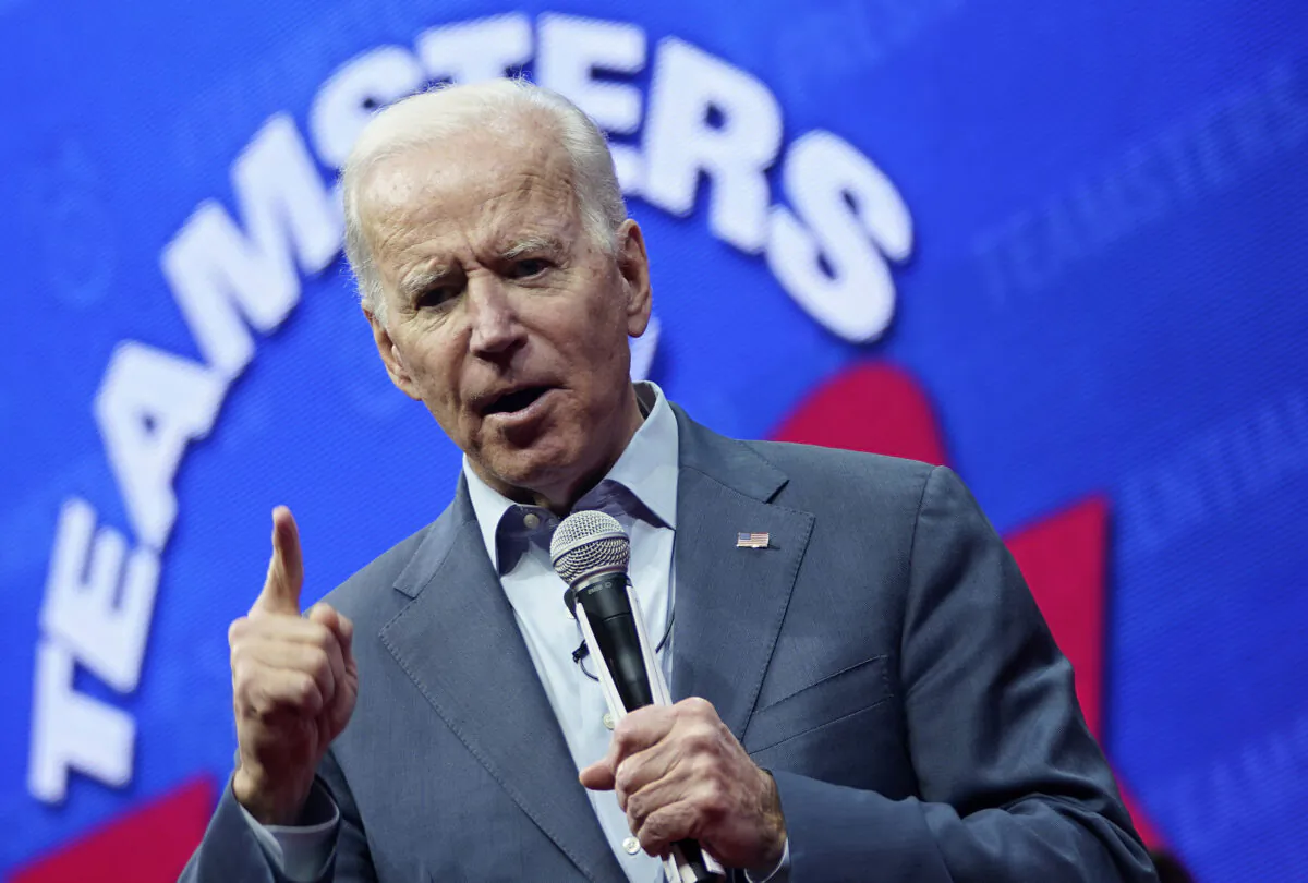 Democratic presidential candidate former U.S. Vice president Joe Biden speaks at the Teamsters Vote 2020 Presidential Candidate Forum in Cedar Rapids, Iowa on Dec. 7, 2019. (Win McNamee/Getty Images)