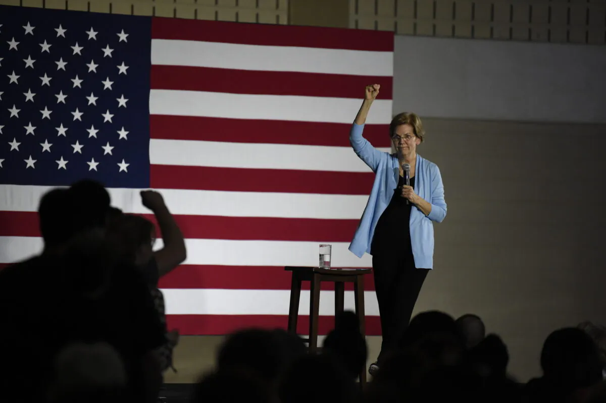 Democratic presidential hopeful Sen. Elizabeth Warren (D-Mass.) speaks during a town hall in Charleston, S.C. on Dec. 8, 2019. (Meg Kinnard/AP Photo)