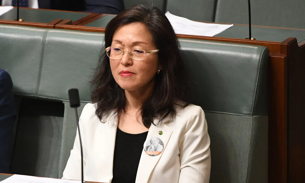 Liberal MP Gladys Liu in the House of Representatives at Parliament House in Canberra, Australia, on Nov. 25, 2019. (Tracey Nearmy/Getty Images)