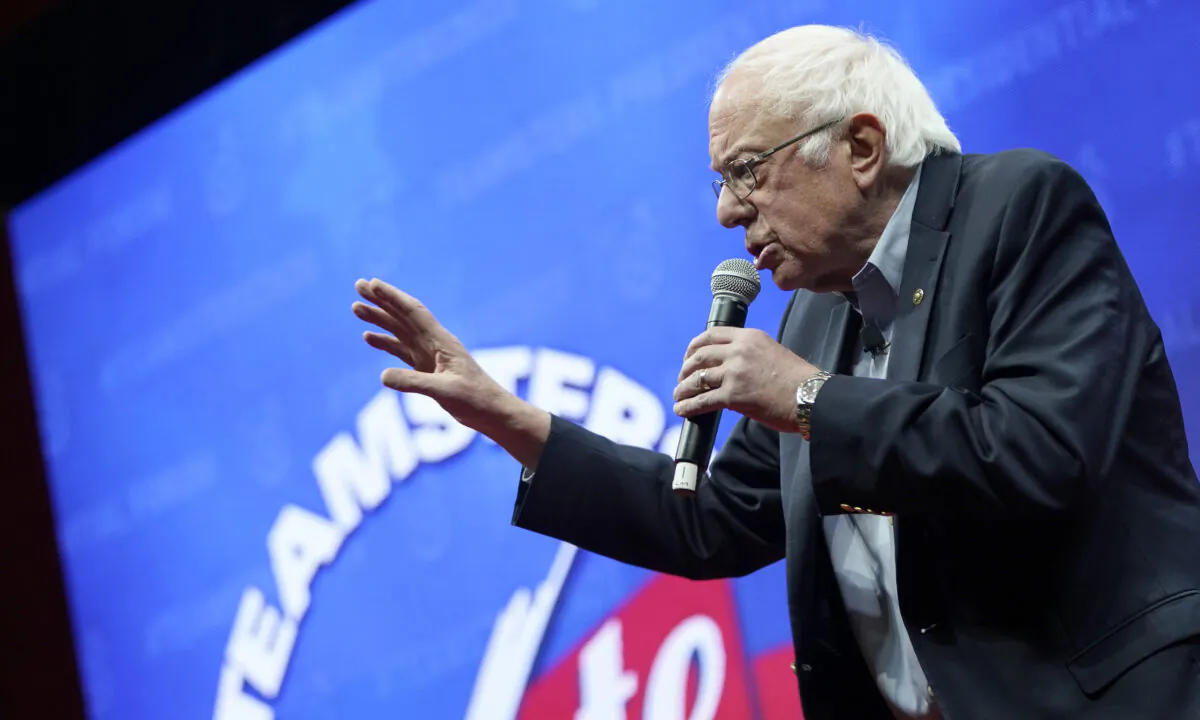 Democratic presidential candidate Sen. Bernie Sanders (I-VT) speaks at the Teamsters Vote 2020 Presidential Candidate Forum in Cedar Rapids, Iowa, on Dec. 7, 2019. (Win McNamee/Getty Images)