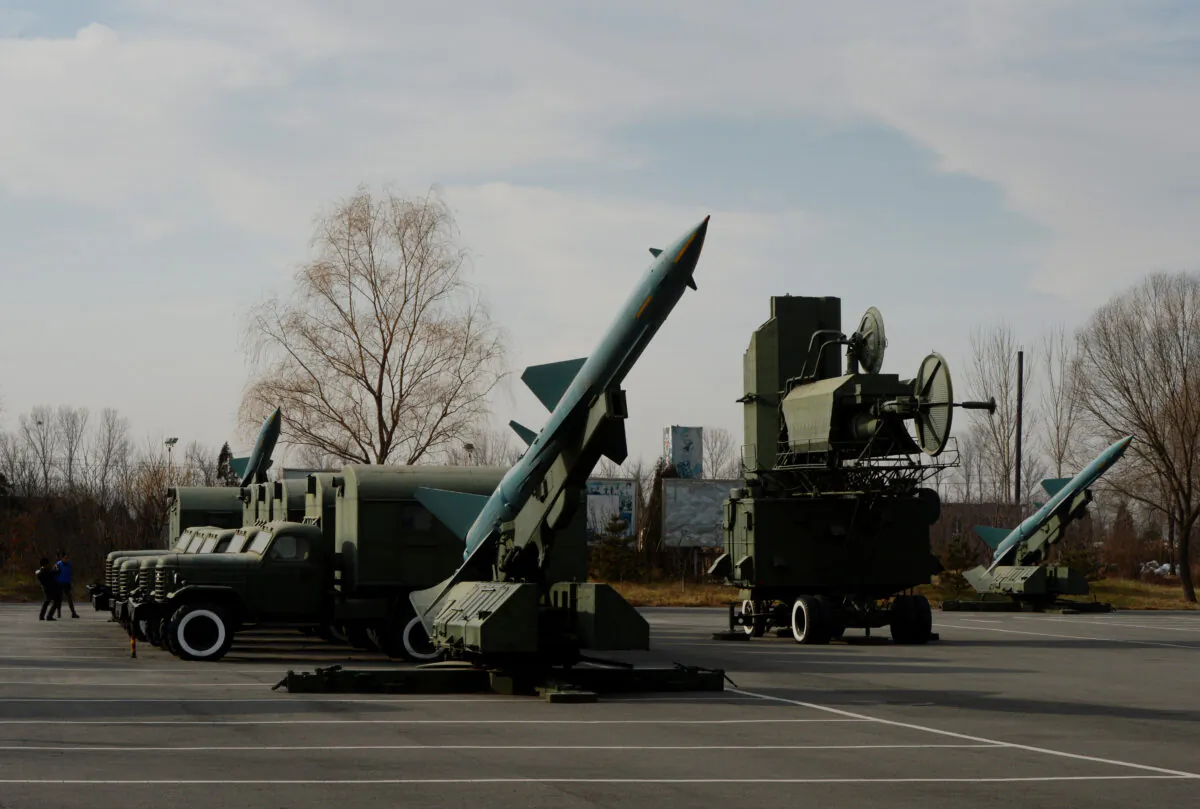 Surface to Air missiles are on display at the People's Liberation Army Aviation Museum in Beijing on December 4, 2013. (Mark Ralston/AFP via Getty Images)