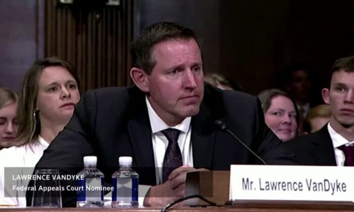 Lawrence VanDyke, nominee to the U.S. Federal Judiciary, testifies before the Senate Judiciary Committee on Capitol Hill on Oct. 30, 2019. (2019 Thomson Reuters)