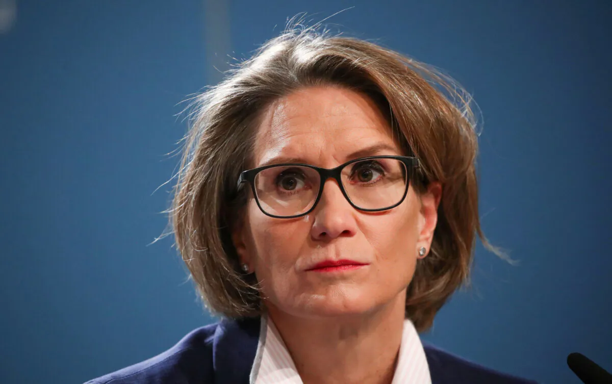 Swiss National Bank (SNB) Governing Board member Andrea Maechler attends a news conference in Bern, Switzerland, on Dec. 12, 2019. (Reuters/Denis Balibouse)

