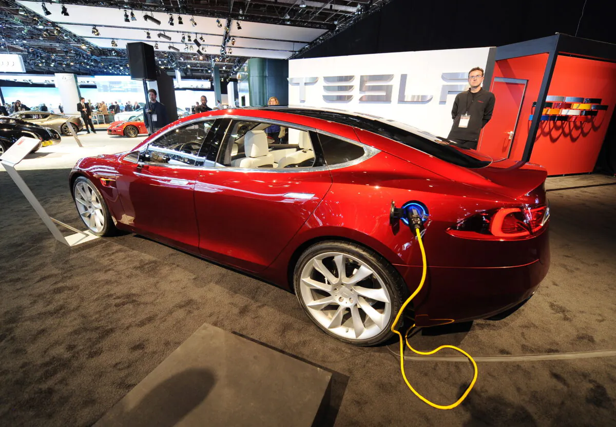 The Tesla Model S electric car at the 2010 North American International Auto Show in Detroit, Mich., Jan. 12, 2010. (STAN HONDA/AFP via Getty Images)
