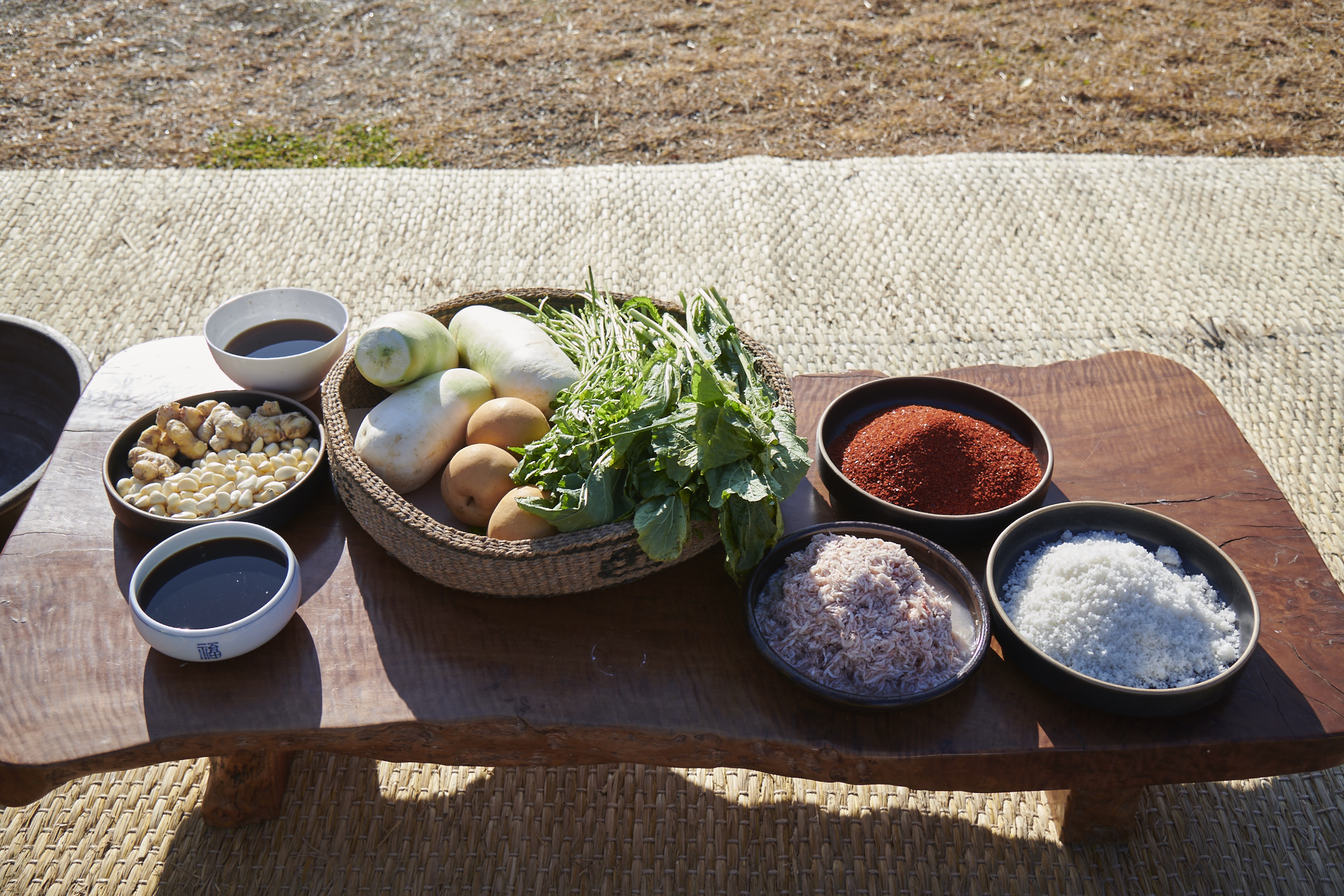 ingredients for making kimchi paste