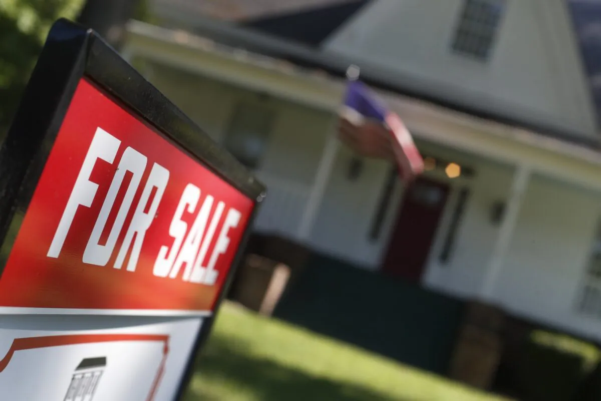 A home is offered for sale in Rutledge, Ga. on Dec. 12, 2019. (AP Photo/John Bazemore)