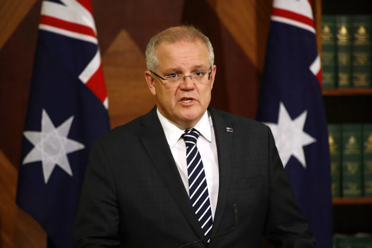 Prime Minister Scott Morrison talks to the media at a press conference in Melbourne, Australia on Dec. 12, 2019. (Daniel Pockett/Getty Images)
