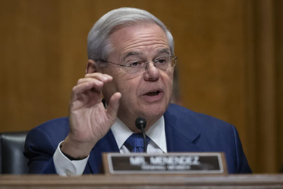 Ranking Democratic member Sen. Bob Menendez (D-N.J.) speaks during a hearing of the Senate Foreign Relations Committee about the future of U.S. policy towards Russia on Capitol Hill on Dec. 3, 2019. (AP Photo/Alex Brandon)