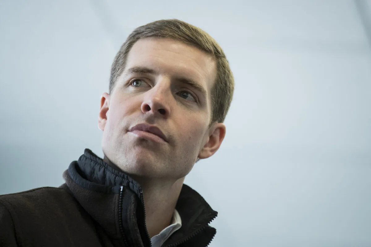 Conor Lamb is seen at a campaign rally in Waynesburg, Pennsylvania on March 11, 2018. (Drew Angerer/Getty Images)