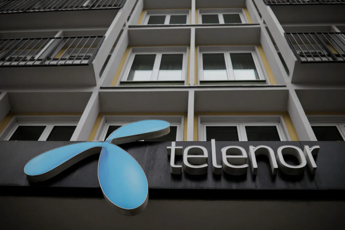 Telenor's logo is seen in central Belgrade, Serbia on March 21, 2018. (Marko Djurica/Reuters)