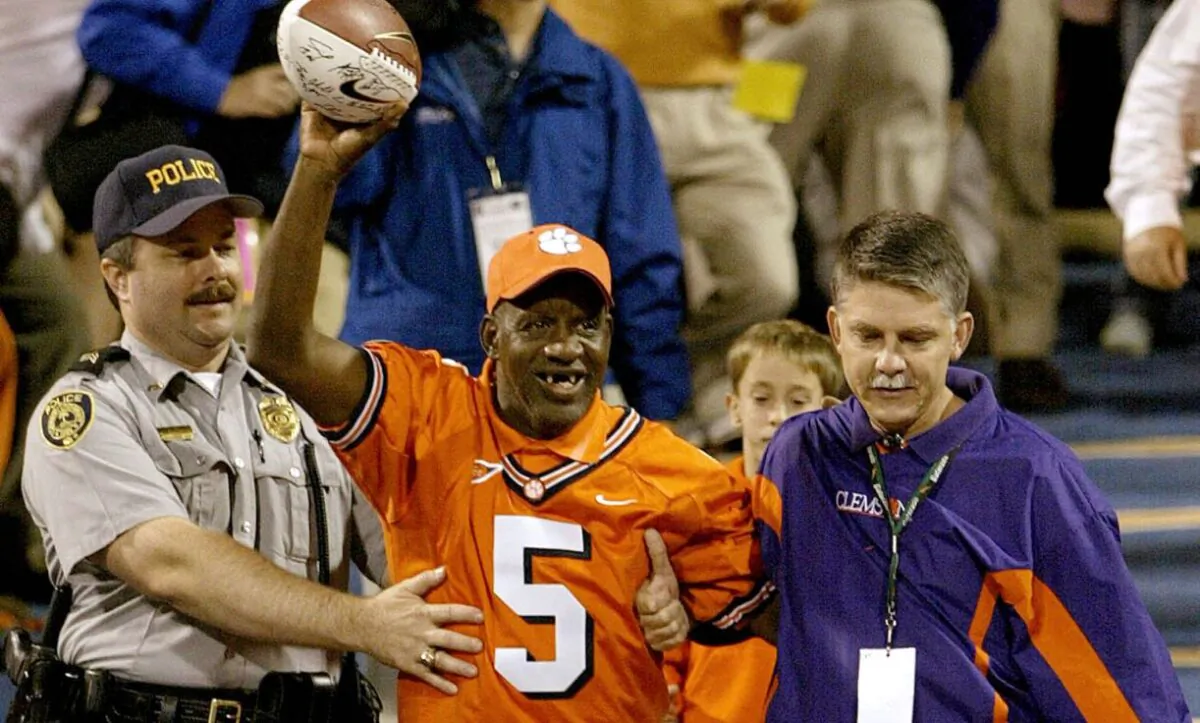 James Robert "Radio" Kennedy enters the stadium before the start of the Florida State Seminoles against the Clemson Tigers game at Memorial Stadium in Clemson, S. C., on Nov. 8, 2003. (Photo by Craig Jones/Getty Images)