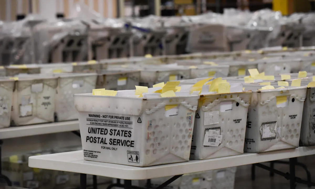 Trays of election ballots are seen at the Palm Beach County Supervisor of Election Warehouse in West Palm Beach, Fla., on Nov. 15, 2018. (Michele Eve Sandberg/AFP via Getty Images)