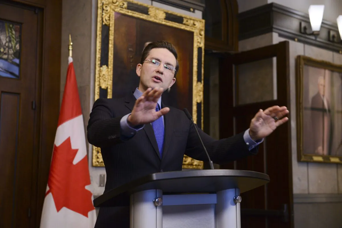 Conservative Finance Critic Pierre Poilievre responds to the federal economic and fiscal update on Parliament Hill on Dec. 16, 2019. Poilievre hasn’t ruled out running for leadership of the Conservative Party. (The Canadian Press/Sean Kilpatrick)