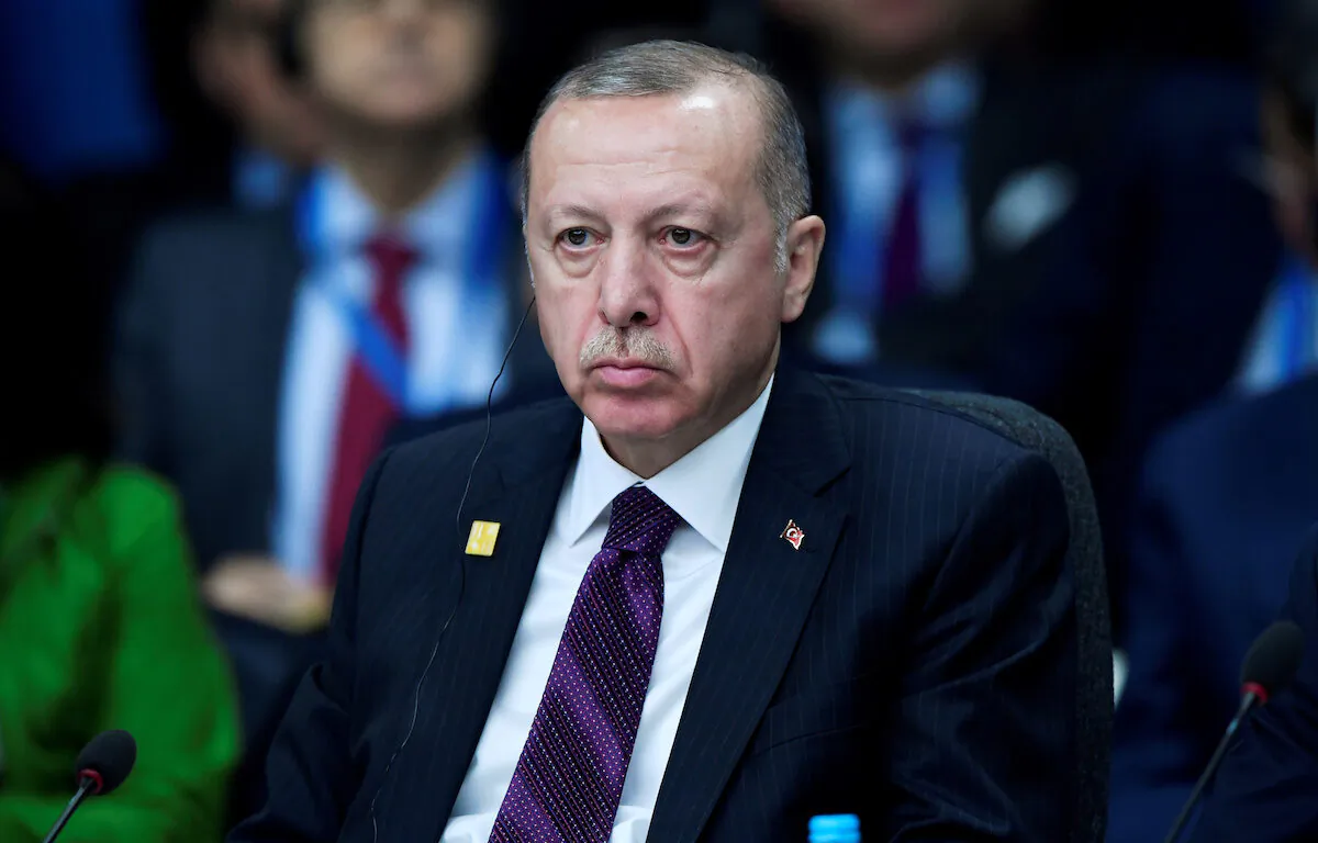 Turkish President Tayyip Erdogan attends a NATO leaders summit in Watford, Britain, on Dec. 4, 2019. (Toby Melville/Reuters)