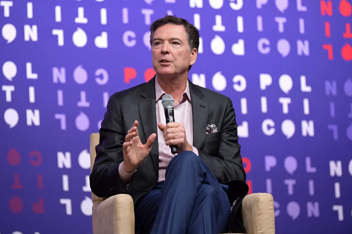 James Comey speaks onstage during the 2019 Politicon at Music City Center in Nashville, Tennessee, on Oct. 26, 2019. (Jason Kempin/Getty Images for Politicon)
