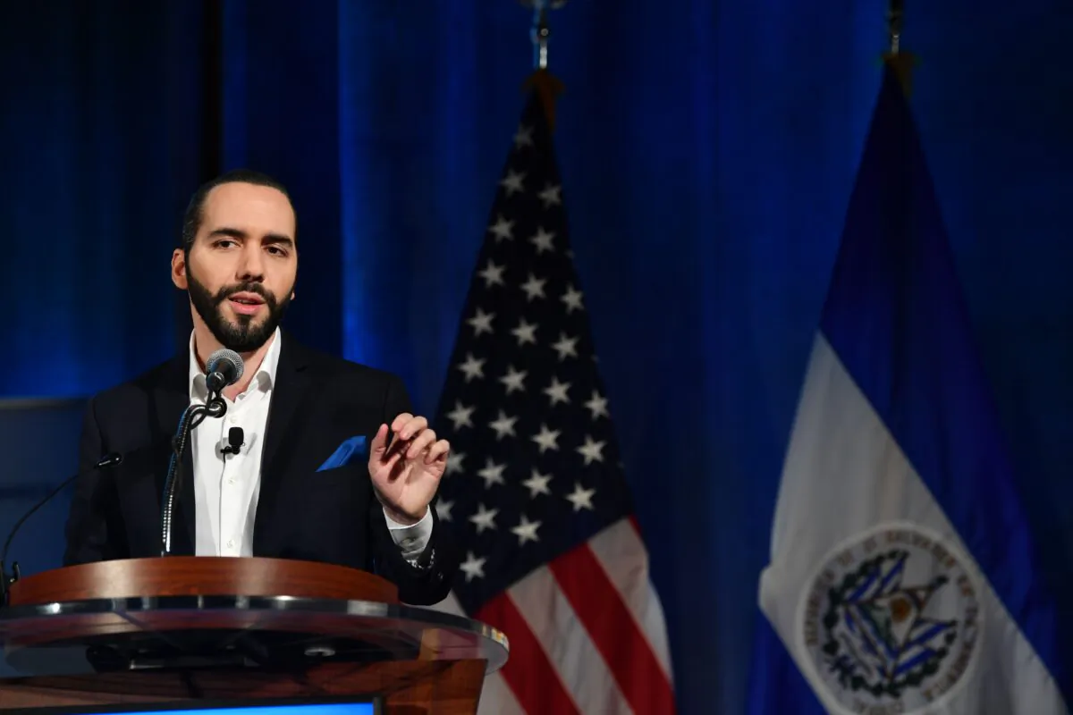 The President of El Salvador Nayib Bukele speaks at a conference on the 2019 Forecast on Latin America and the Caribbean in Washington on Oct. 1, 2019. (Nicholas Kamm/AFP/Getty Images) 
