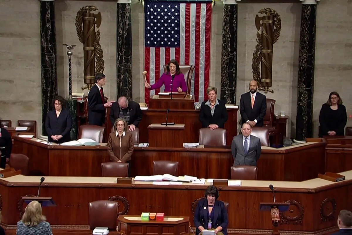 Rep. Diana Degette, member presiding over the U.S. House of Representatives, pounds the gavel to open the session to discuss rules ahead a vote on two articles of impeachment against U.S. President Donald Trump on Capitol Hill in Washington, in a still image from video on Dec. 18, 2019. (House TV via Reuters)