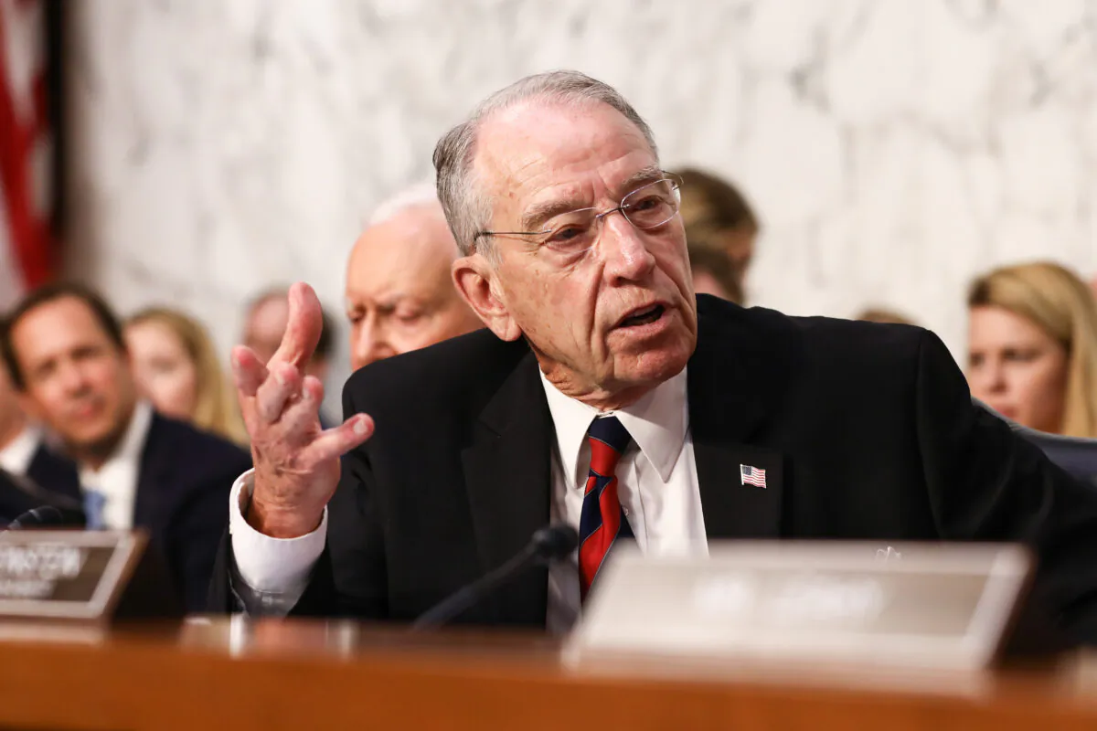 Sen. Chuck Grassley (R-Iowa) speaks during Judge Brett Kavanaugh confirmation hearing before the Senate Judiciary Committee to serve as Associate Justice on the U.S. Supreme Court at the Capitol in Washington on Sept. 4, 2018. (Samira Bouaou/The Epoch Times)