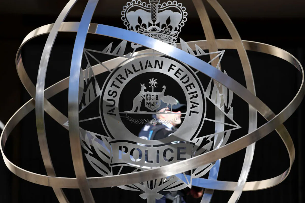 A sign for the AFP Headquarters is displayed in Canberra, Australia, on June 6, 2019. (Getty Images)