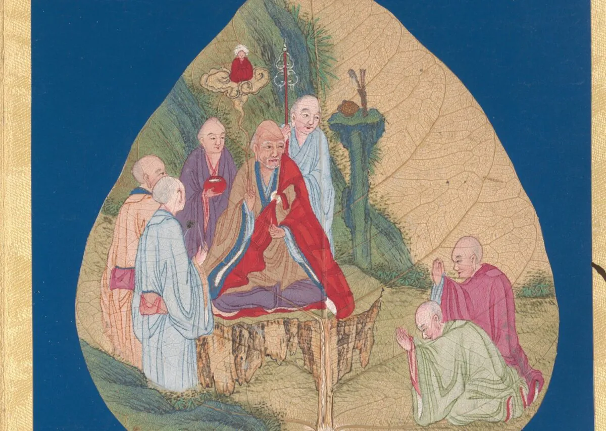 A detail from one page in an album depicting luohans (enlightened beings), 17th–18th century, by an unknown artist. Metropolitan Museum of Art. (Public Domain)