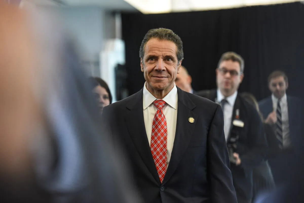 Andrew Cuomo, governor of New York, arrives to an opening ceremony of Delta's new terminal at LaGuardia airport in New York City on Oct. 29, 2019. (Stephanie Keith/Getty Images)