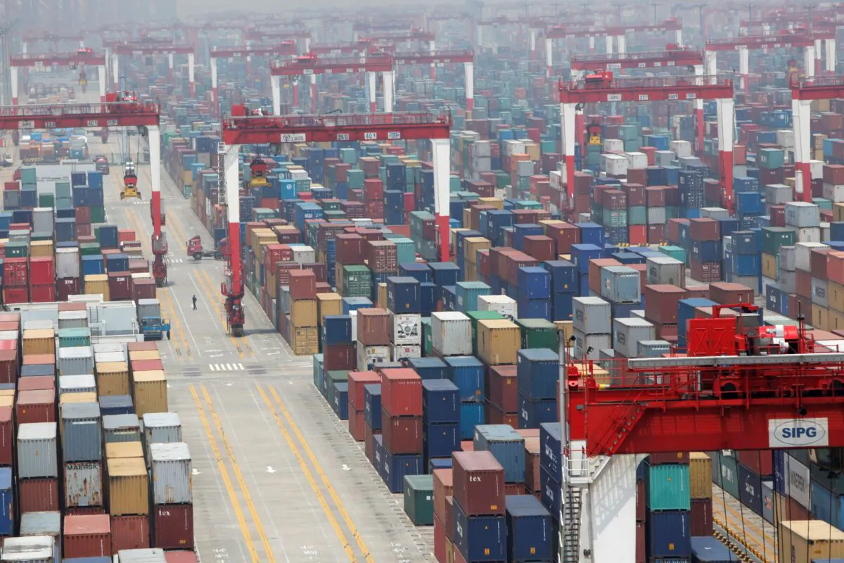 A shipping container area at Yangshan Port of Shanghai, China on May 11, 2012. (Aly Song/Reuters)