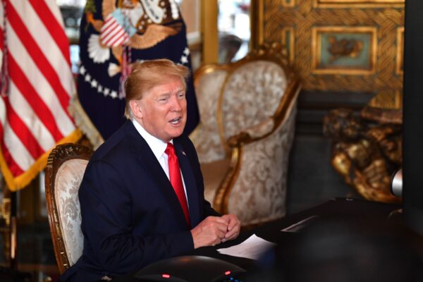 Trump makes a video call to the troops
