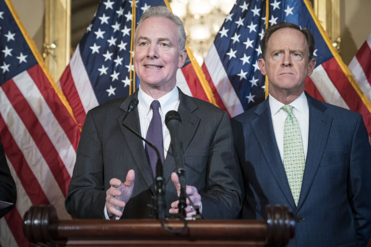 Sen. Chris Van Hollen (D-Md.) speaks at a press conference in Washington on Dec. 18, 2019. (Sarah Silbiger/Getty Images)