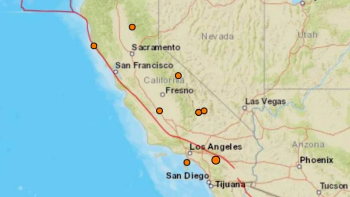 Nine earthquakes hit California on Christmas. (USGS)