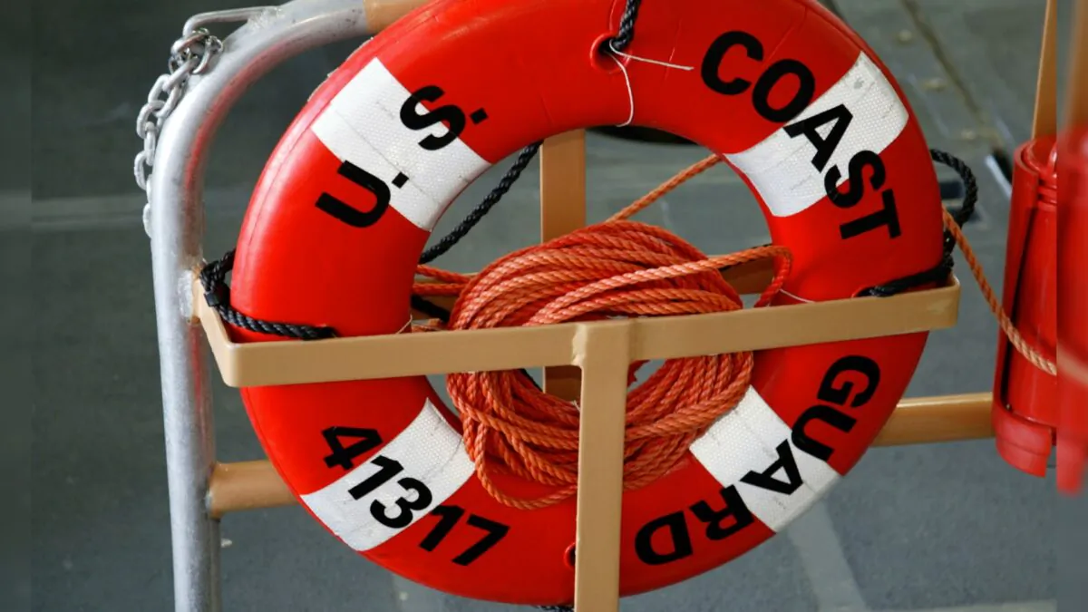 A life saver ring is shown aboard a U.S. Coast Guard boat in a file photo (Phil Mislinski/Getty Images)