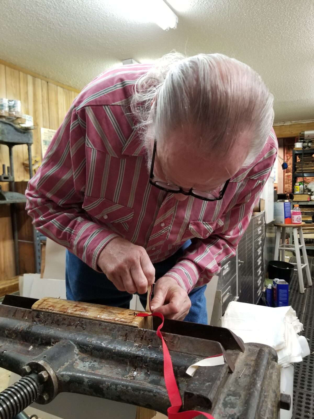 Ed Stansell working on binding_