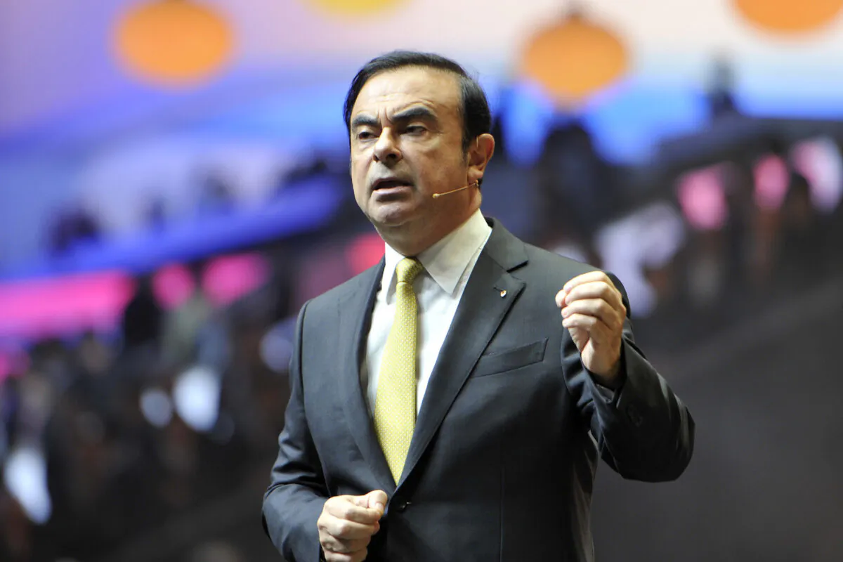 Carlos Ghosn speaks at the Geneva Motor Show in Geneva, Switzerland, on March 1, 2016. (Harold Cunningham/Getty Images)