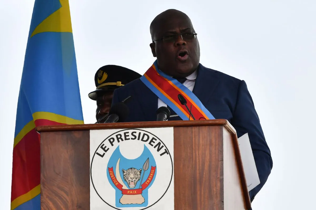 File photo: Democratic Republic of the Congo's President Felix Tshisekedi delivers a speech after he took the oath of office during his inauguration ceremony at the Presidency in Kinshasa on Jan. 24, 2019. (Tony Karumba/AFP via Getty Images)