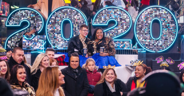 Revelers at Times Square during the New Year's Eve