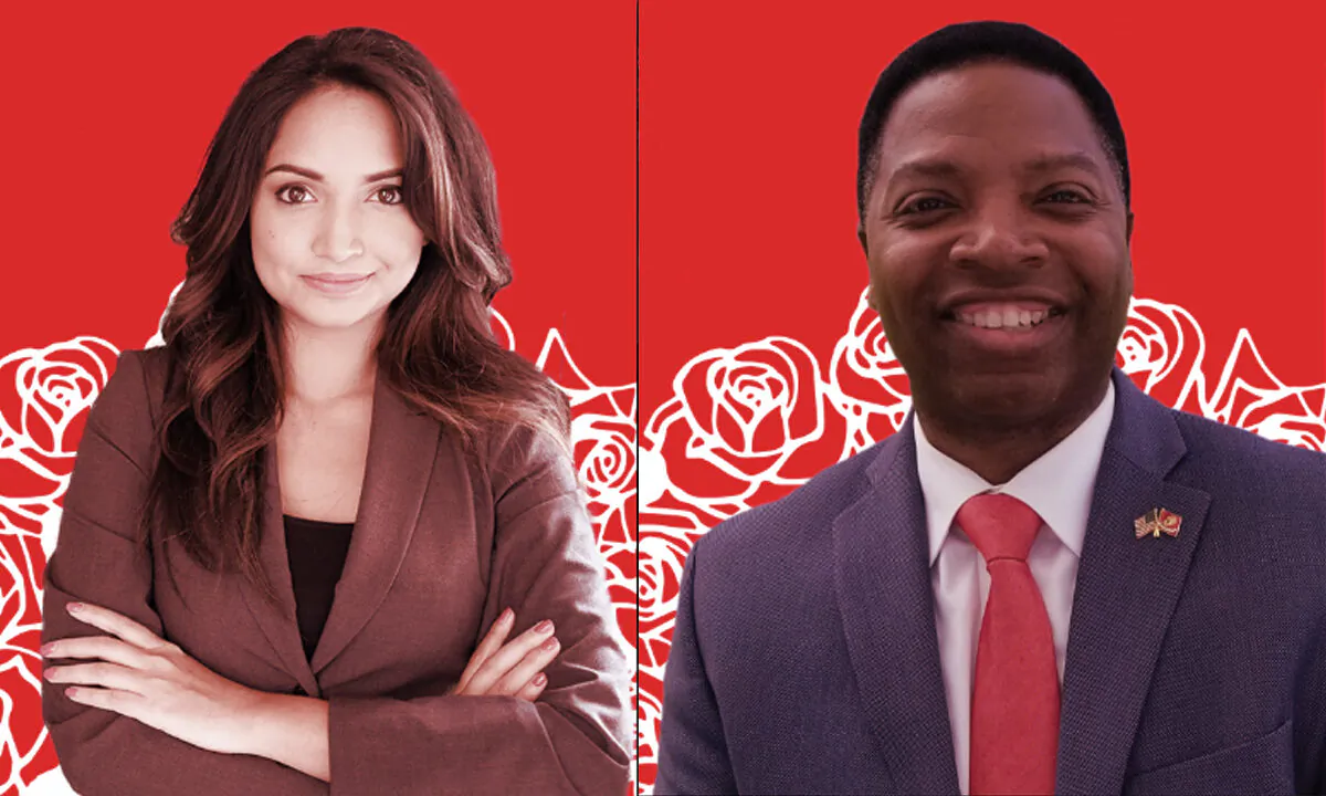 Nabilah Islam (L) and Michael Owens are seen in an endorsement material by Metro Atlanta Democratic Socialists of America (MADSA) (Screenshot)