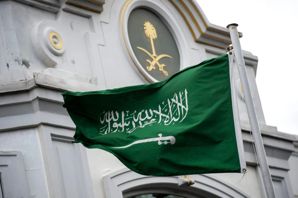 A Saudi Arabia flag flies in front of the Saudi consulate in Istanbul on Oct. 13, 2018. (Yasin Akgul/AFP via Getty Images)