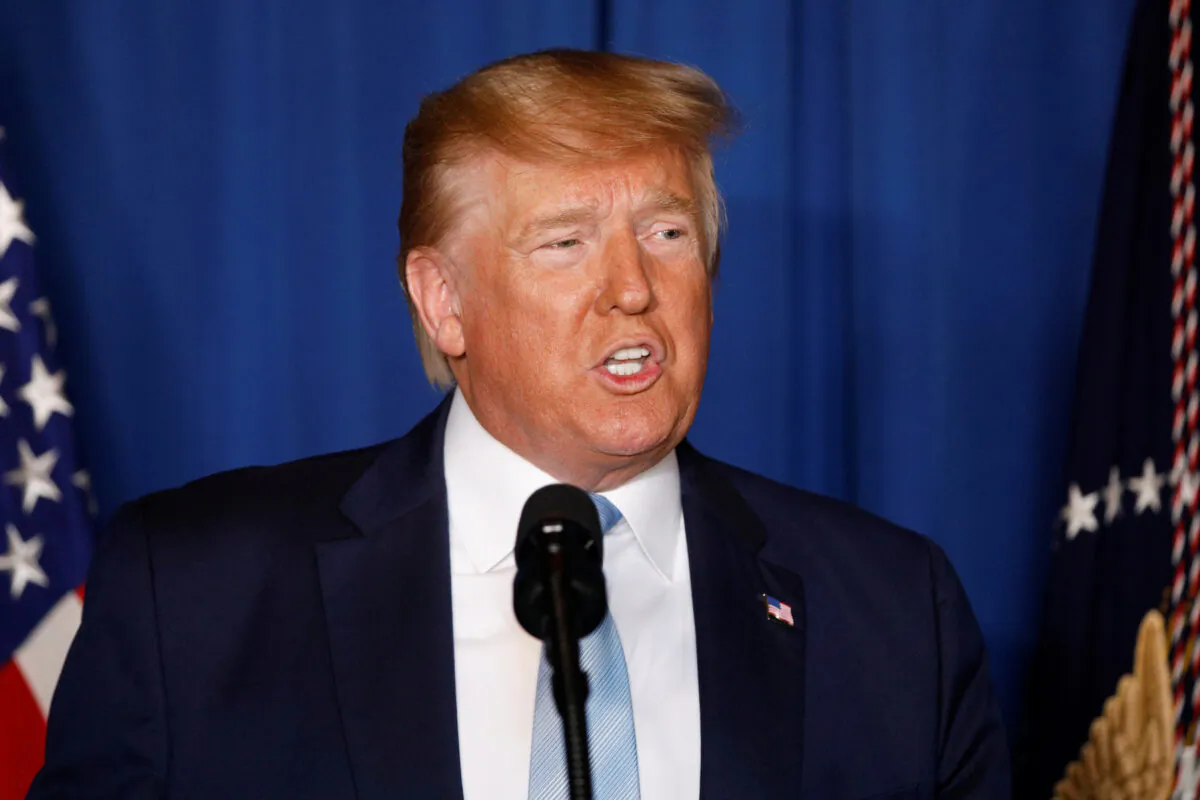 President Donald Trump delivers remarks following the U.S. Military airstrike against Iranian General Qassem Soleimani in Baghdad, Iraq, in West Palm Beach, Florida on Jan. 3, 2020. (Tom Brenner/Reuters)