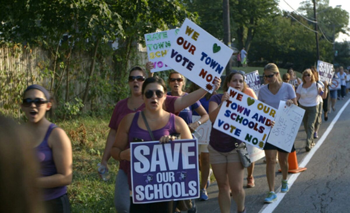 City of Joel with protesters
