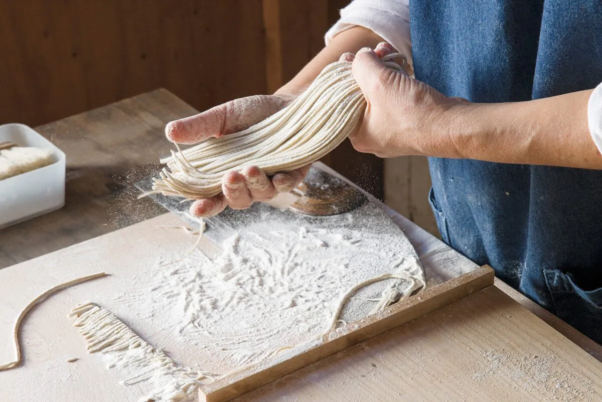 Freshly made soba noodles. (Rick Poon)