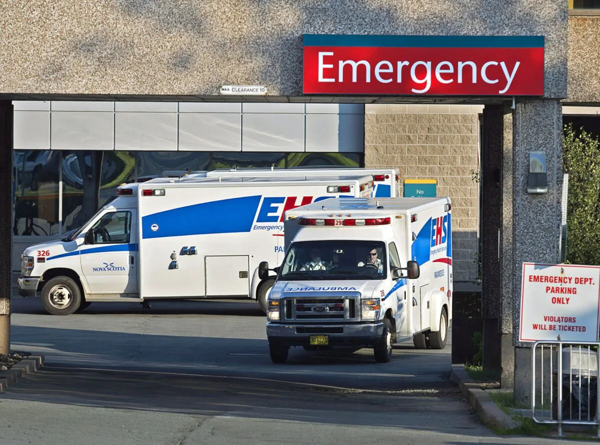 Ambulances outside the Dartmouth General Hospital in Dartmouth, Nova Scotia, in a file photo. (The Canadian Press/Andrew Vaughan)