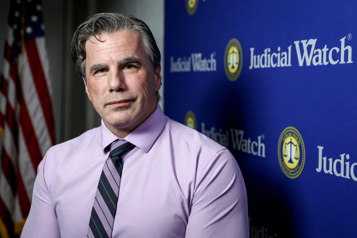 Tom Fitton, president of Judicial Watch, in Washington on Nov. 1, 2019. (Samira Bouaou/The Epoch Times)