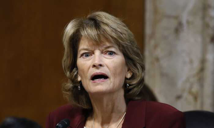 In this Dec. 19, 2019 file photo, Sen. Lisa Murkowski (R-Alaska) speaks on Capitol Hill in Washington. (Patrick Semansky/AP Photo)