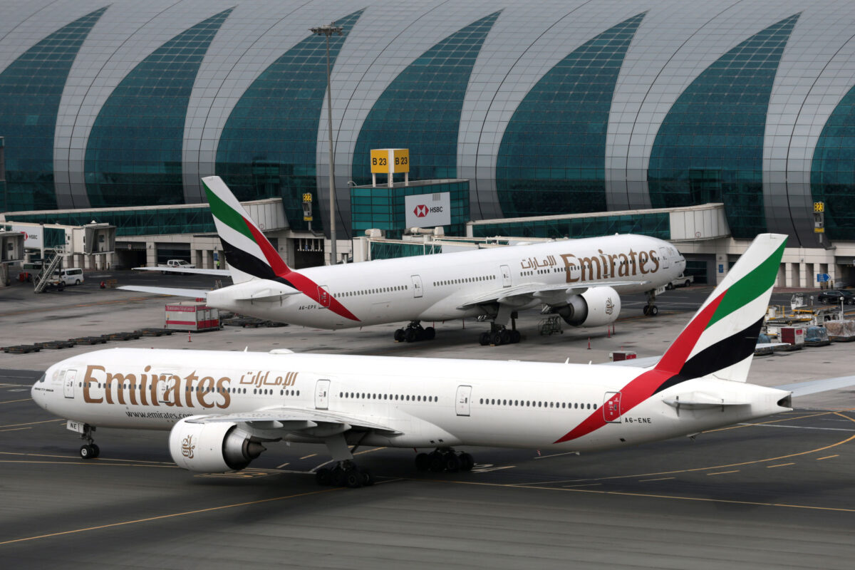Emirates Airline Boeing 777-300ER planes are seen at Dubai International Airport in Dubai, United Arab Emirates, on Feb. 15, 2019. (Christopher Pike/Reuters)