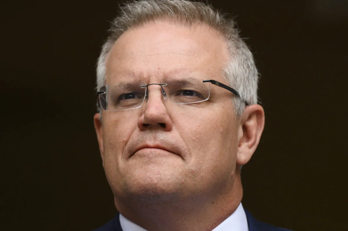 Australia's Prime Minister Scott Morrison during a press conference alongside Deputy Prime Minister Michael McCormack and Treasurer Josh Frydenberg at Parliament House in Canberra, Australia, on Jan. 6, 2020. (Rohan Thomson/Getty Images)