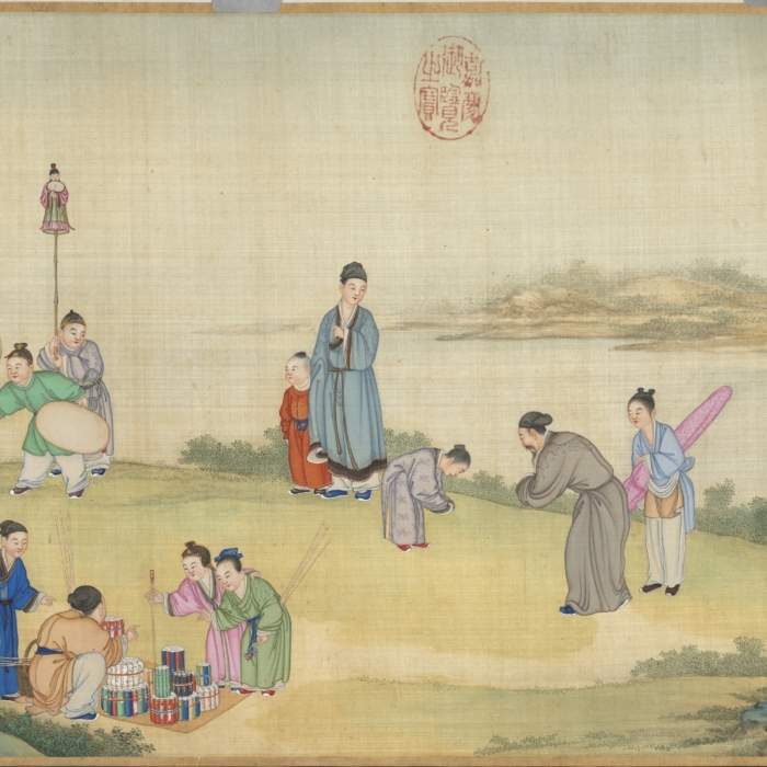 希少Painting on China Mid-Century Chinese Painting on Silk | Madonna and Child