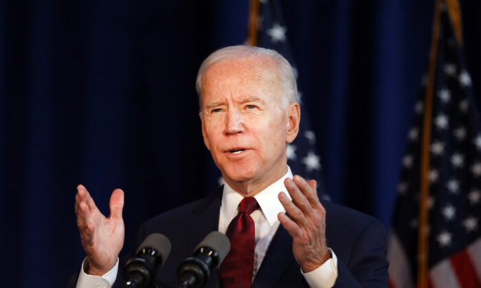 Democratic presidential candidate former Vice President Joe Biden delivers remarks on the Trump administration's recent actions in Iraq, in New York on Jan. 7, 2020.  Spencer Platt/Getty Images