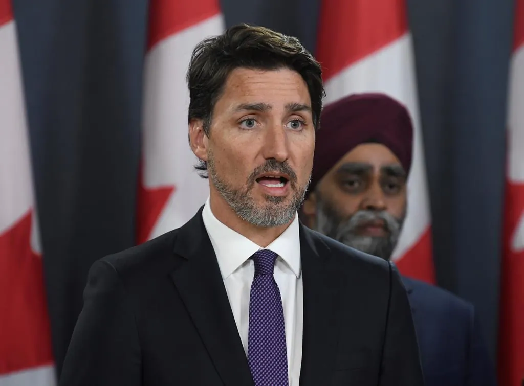 Canadian Prime Minister Justin Trudeau holds a news conference updating the Iran plane crash in Ottawa on Jan. 9, 2020. (The Canadian Press/Adrian Wyld)